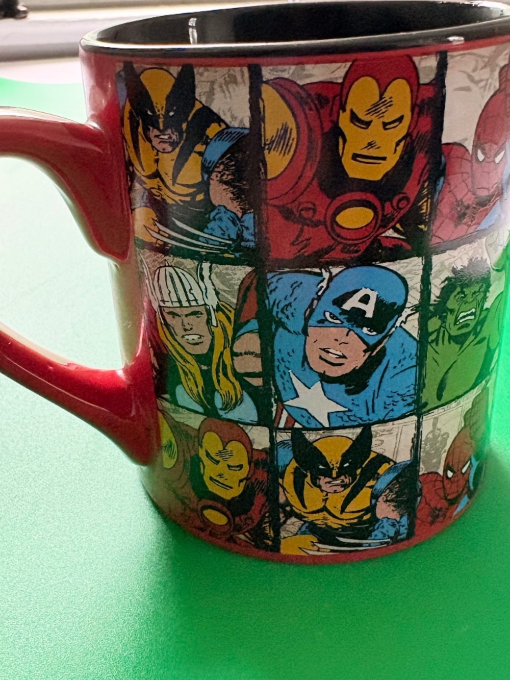 Marvel Silver Buffalo Comics Heroes Grid Ceramic Mug 14 Oz